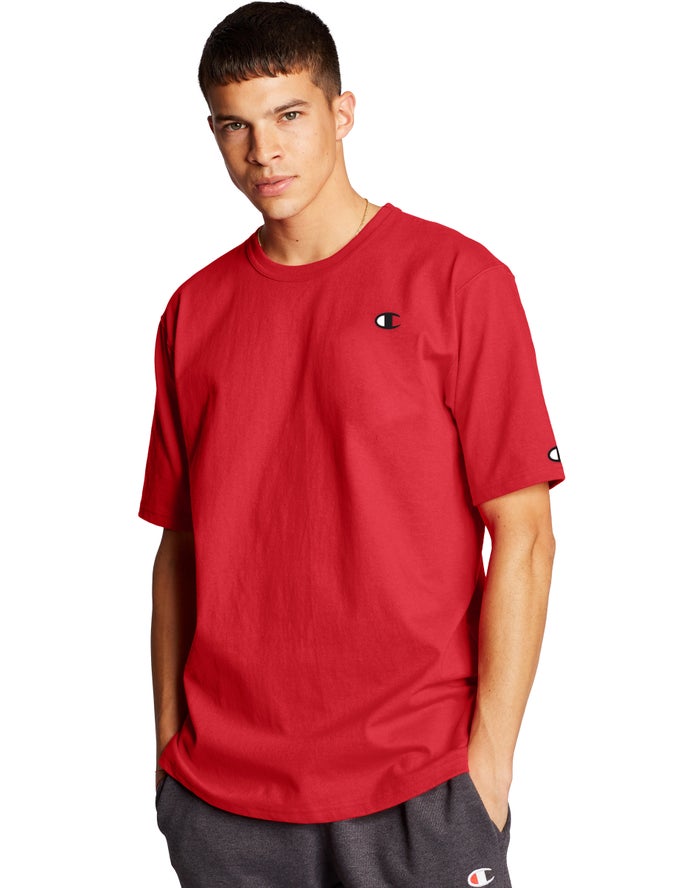 Champion T-Shirt Heren - Rood - Heritage C Logo ( 021846-MFJ )